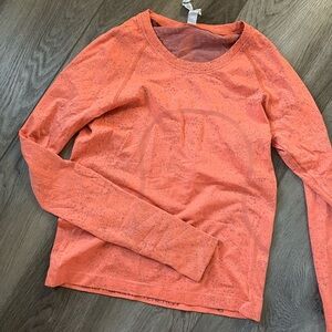 Lululemon Orange Long Sleeve Swiftly